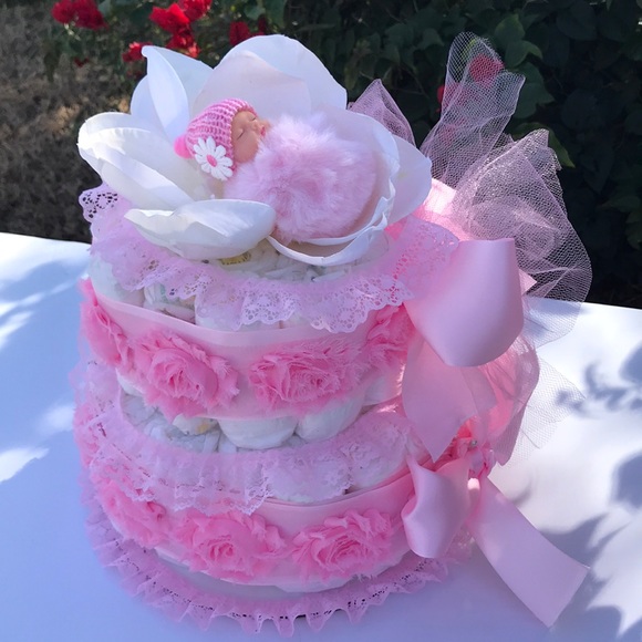 Pampers Accessories Girl Diaper Cake Baby Shower Gift Poshmark